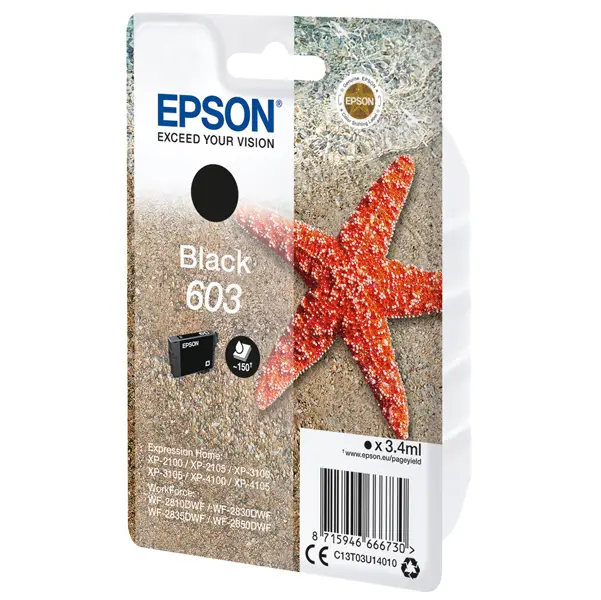 1x Cartuccia di inchiostro Epson Nero serie 603 Stella Marina