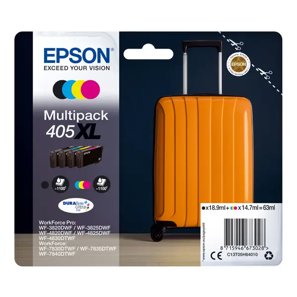 1x Cartucce di inchiostro Epson Multipack BK/C/M/Y serie405XL