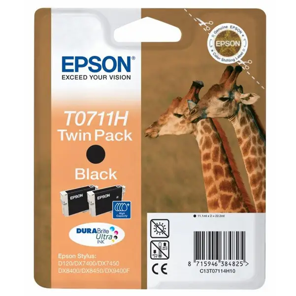 1x TWIN PACK 2 CARTUCCE NERO EPSON DURABRITE ULTRA ALTA CAP. BLISTER RS