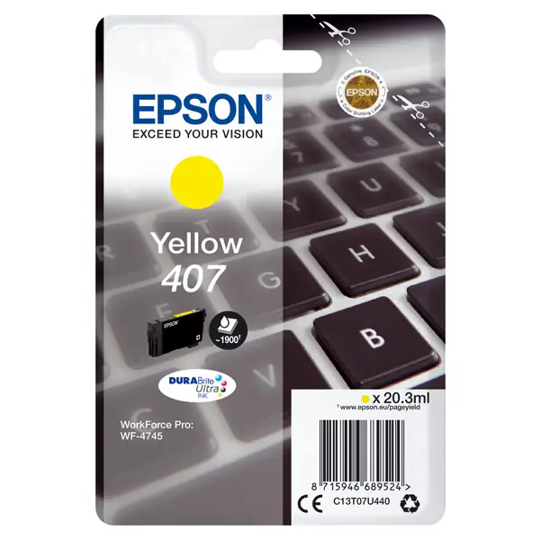 1x Cartuccia Epson Giallo 407L 38,1 ML