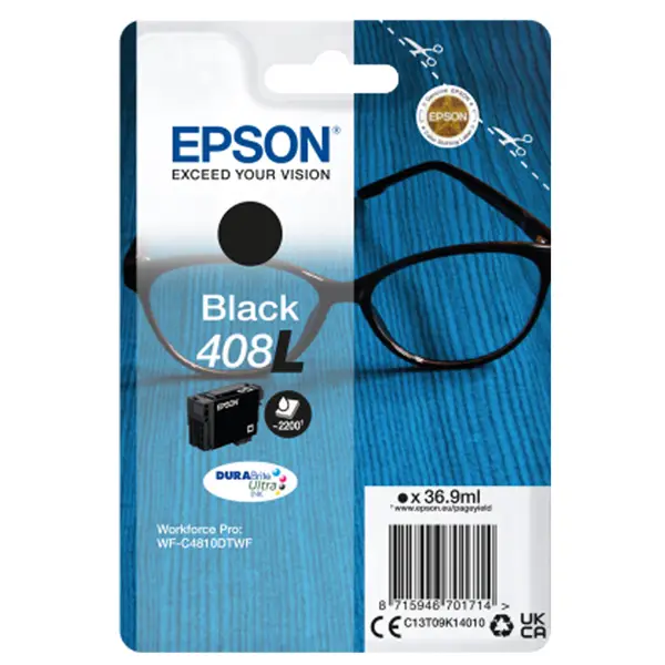 1x Epson Cartuccia DURABrite Ultra, 408L Nero