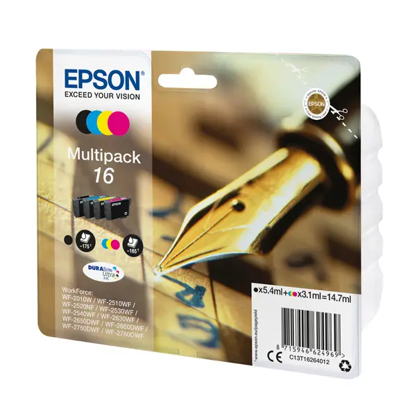 1x MULTIPACK CONTENENTE N.4 CARTUCCE A PIGMENTI, SERIE 16/PENNA E CRUCIVE
