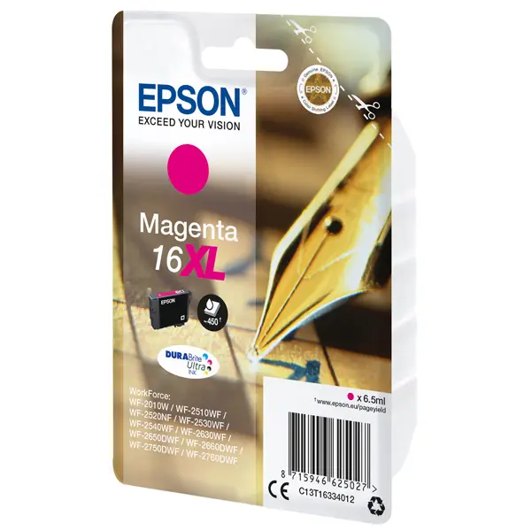 1x CARTUCCIA A PIGMENTI MAGENTA EPSON DURABRITE ULTRA SERIE 16XL/PENNA E CRUCIVERBA