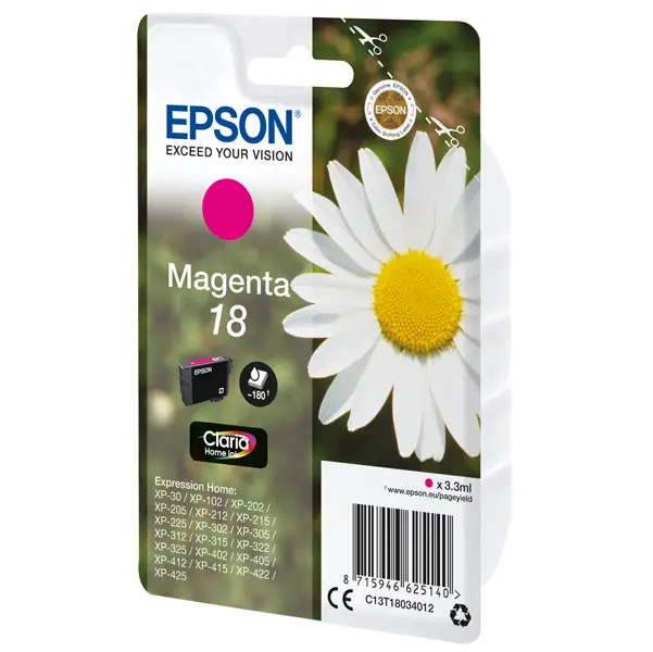 1x CARTUCCIA MAGENTA EPSON CLARIA HOME SERIE 18/MARGHERITA IN CONF. BLISTER RS