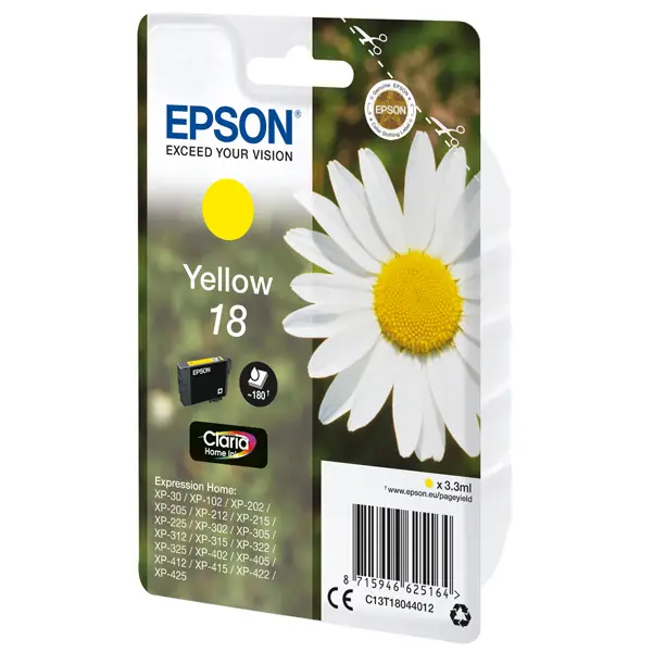 1x CARTUCCIA GIALLO EPSON CLARIA HOME SERIE 18/MARGHERITA IN CONF. BLISTER RS