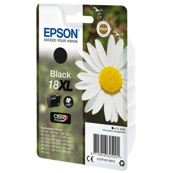 1x CARTUCCIA NERO(A PIGMENTI) EPSON CLARIA HOME SERIE 18XL/MARGHERITA IN CONF. BLIS