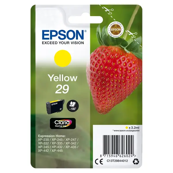 1x CARTUCCIA INCHIOSTRO GIALLO SERIE 29 FRAGOLA T2984