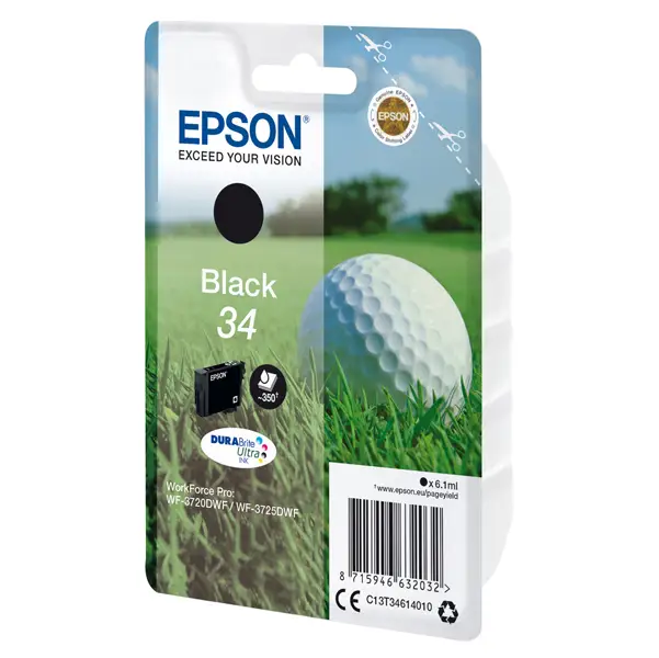 1x CARTUCCIA INCHIOSTRO NERO 34 PALLINA DA GOLF