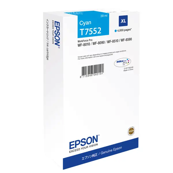 1x TANICA INCHIOSTRO A PIGMENTI CIANO EPSON DURABRITE ULTRA,XL WF-8xxx