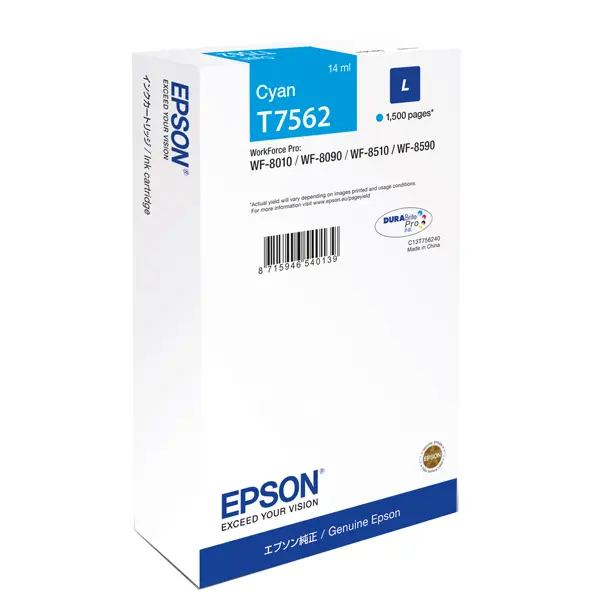 1x TANICA INCHIOSTRO A PIGMENTI CIANO EPSON DURABRITE ULTRA, L WF-8xxx Series