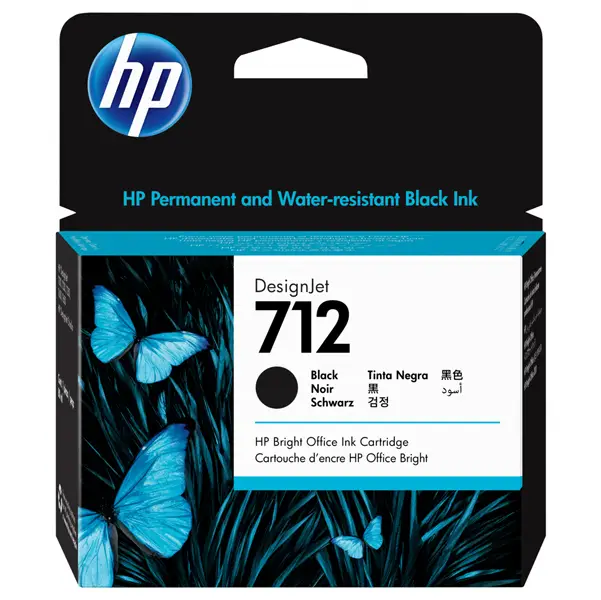 1x Cartuccia di inchiostro nero HP DesignJet HP 712 da 80 ml