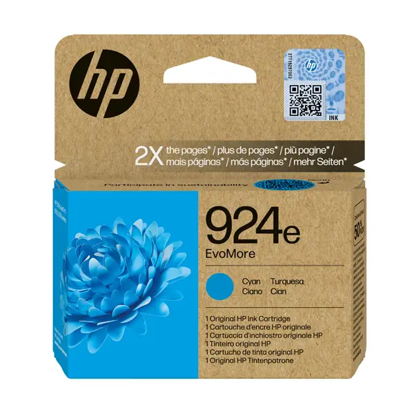 1x Hp Cartuccia Ink Ciano_ 924e EvoMore_800 pag