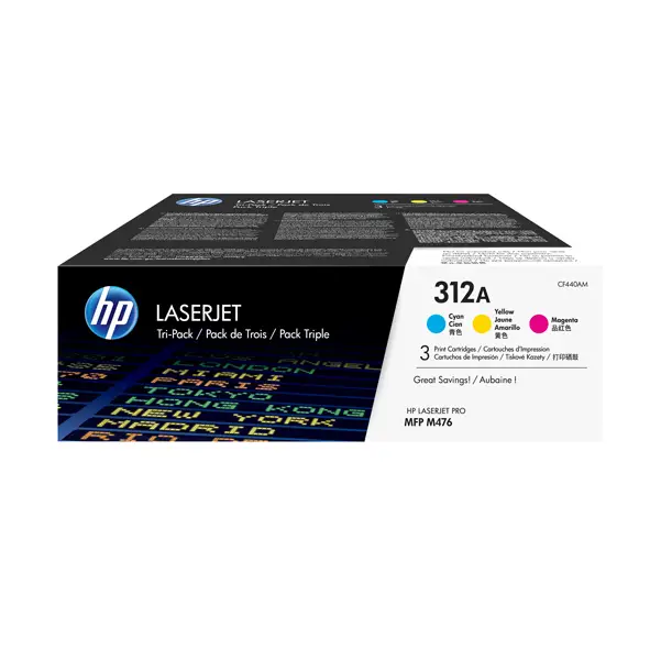1x CONFEZIONE 3 CARTUCCE COLORE HP LASERJET 312A CIANO/MAGENTA/GIALLO