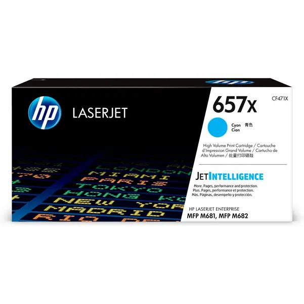 1x TONER CIANO HP 657X COLOR LASERJET ENTERPRISE M681-M682