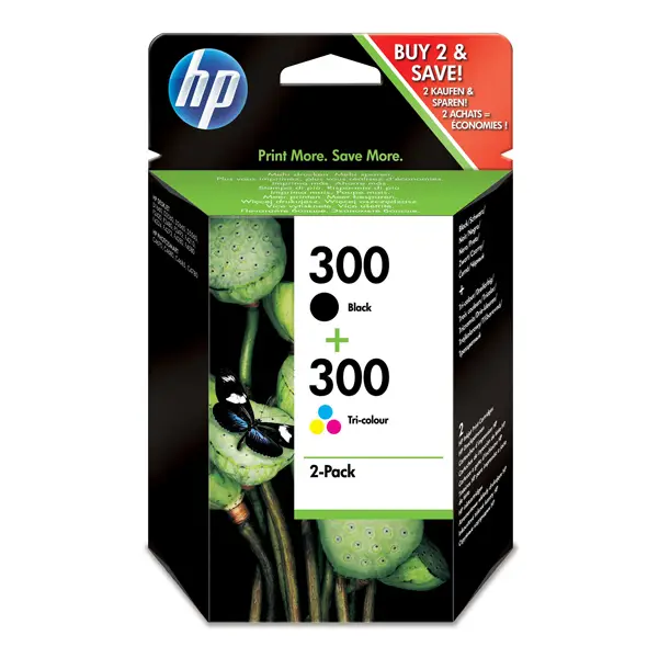 1x VALUE PACK NERO E COLORE INCHIOSTRO HP 300
