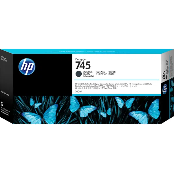 1x CARTUCCIA INCHIOSTRO NERO OPACO DESIGNJET HP 745 300 ML