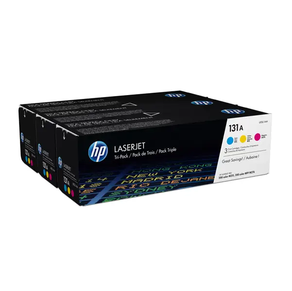 1x CONFEZIONE DI 3 TONER COLOR HP 131A CIANO/GIALLO/MAGENTA