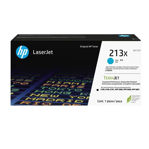 1x Hp Cartuccia toner originale ciano ad alta capacitA' LaserJet HP 213X_6.000 pag