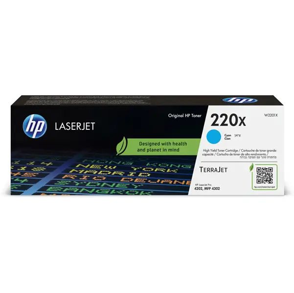 1x HP Cartuccia toner originale ciano LaserJet HP 220X_5.500 pag