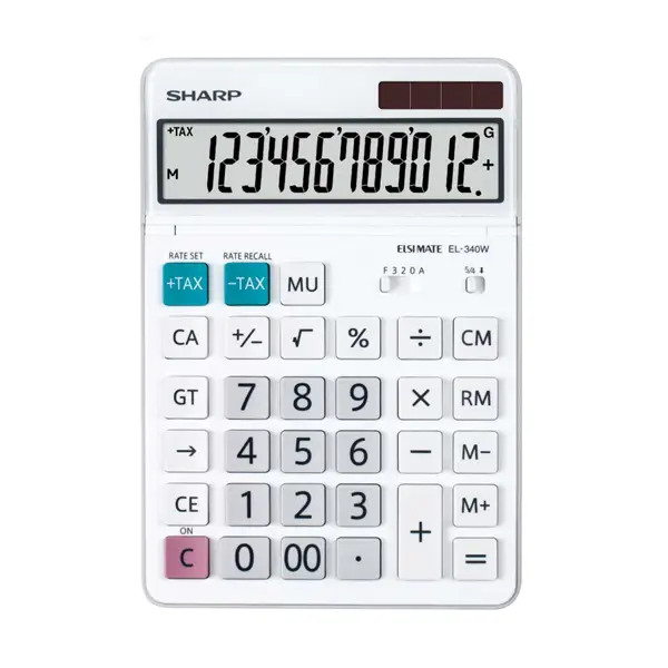 1x Sharp Calcolatrice da tavolo Bianca EL 340W 12 cifre