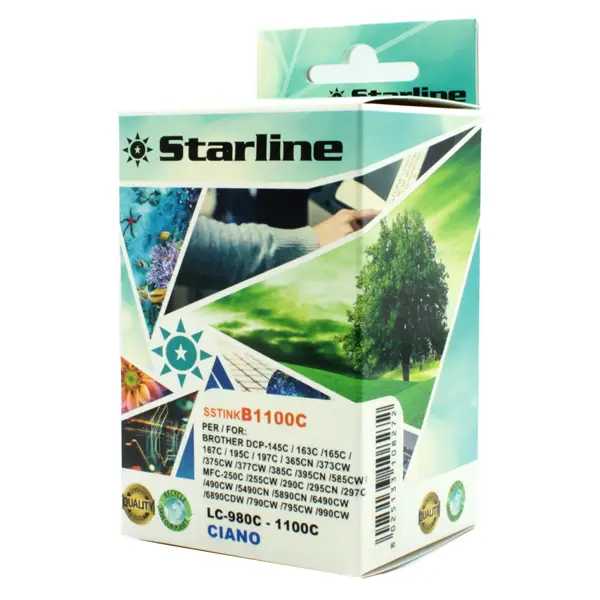 1x CARTUCCIA INK CIANO PER PRINT C/BROTHER LC980C LC1100C