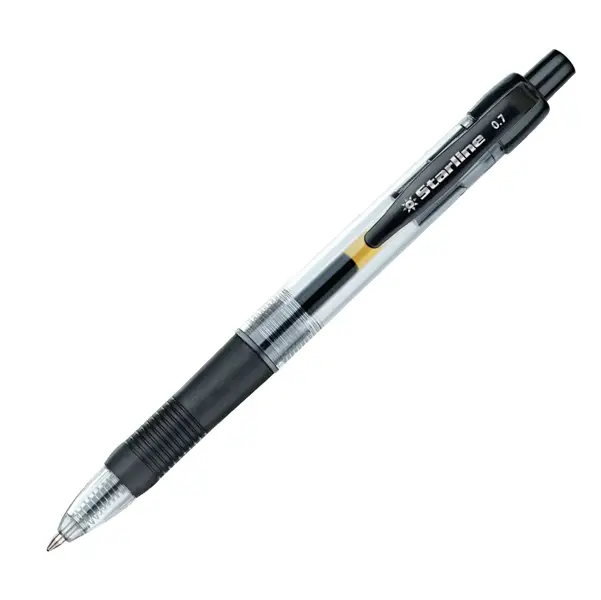 12x PENNA SFERA SCATTO INK GEL NERO 0.7MM Fine STARLINE