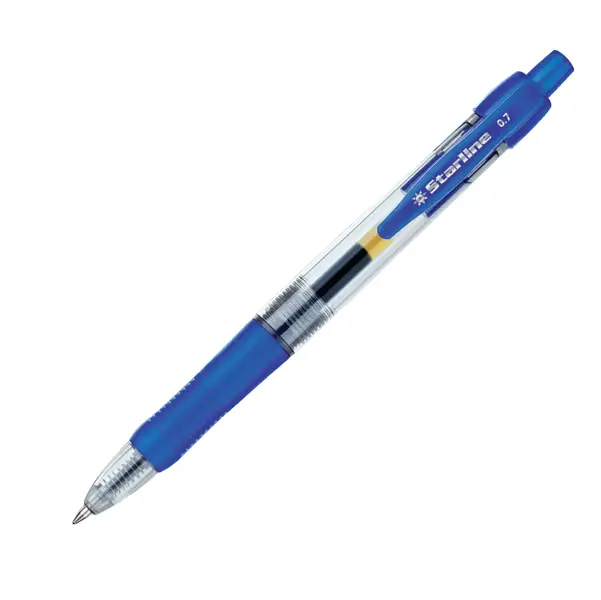 12x PENNA SFERA SCATTO INK GEL BLU 0.7MM Fine STARLINE