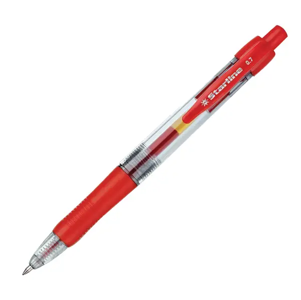 12x PENNA SFERA SCATTO INK GEL ROSSO 0.7MM Fine STARLINE