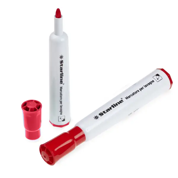 12x Marcatore per lavagne punta tonda 2mm rosso Starline
