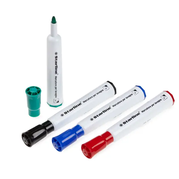 1x Busta 4 marcatori per lavagne punta tonda 2mm colori assortiti Starline