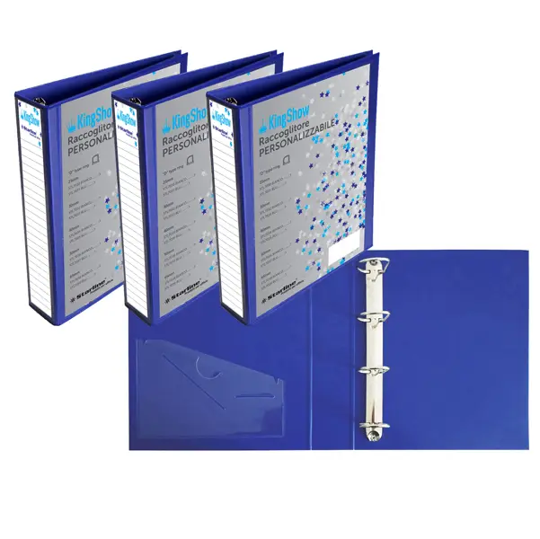 1x Raccoglitore KingShow 30 A4 4D blu 22X30cm personalizzabile STARLINE