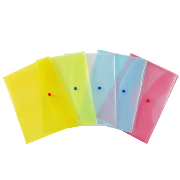 5x BUSTA CON BOTTONE 22x30cm COLORI ASS. Starline