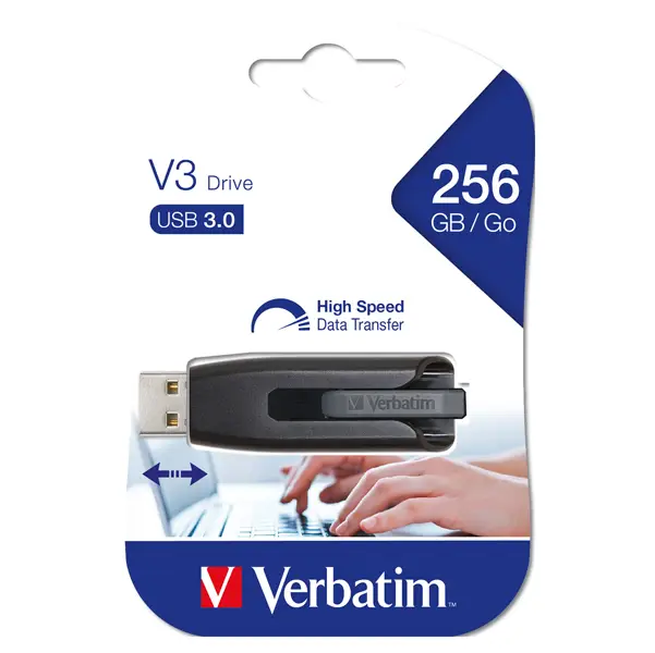 1x MEMORIA USB 3.0 SUPERSPEED - STORE 'N' GO V3 USB DRIVE 256GB (NERO)