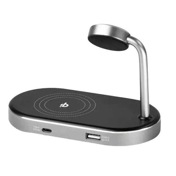 1x Verbatim Supporto di ricarica 3-in-1 WCS-02 Ricarica via cavo e wireless
