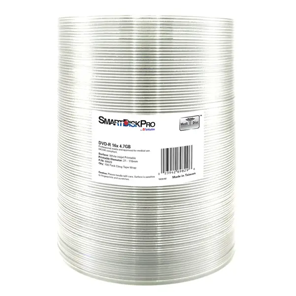 1x SCATOLA 100 DVD-R 4.7GB STAMPABILE A GETTO INCHIOSTRO