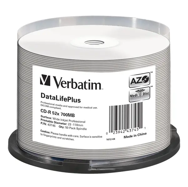 1x SCATOLA 50 CD-R BULK DATALIFEPLUS SPIND. 1X-52X 700MB STAMP.WIDE INKJET PHOTO