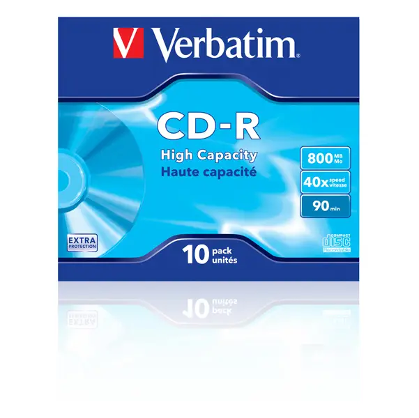 1x SCATOLA 10 CD-R DATALIFE JEWEL CASE 1X-40X 800MB SERIGRAFATO