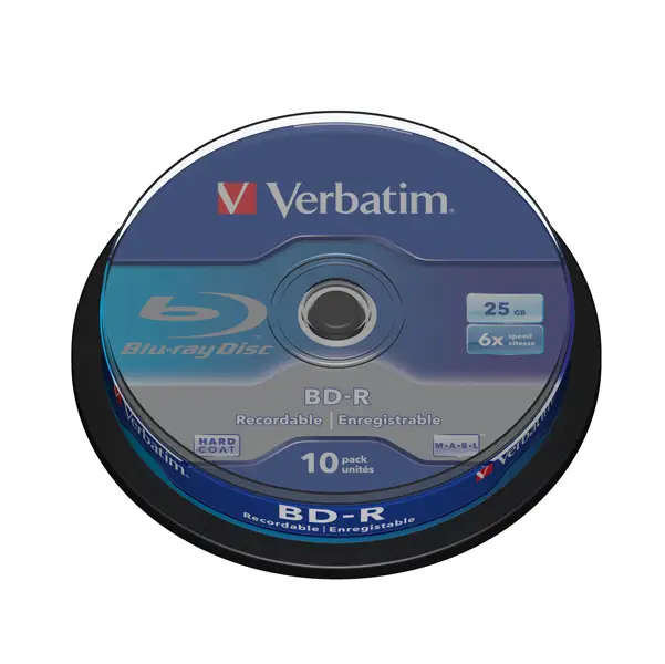 1x SCATOLA 10 DVD BLU RAY BD-R SL 25GB 6X SPINDLE MABL WHITE/BLU