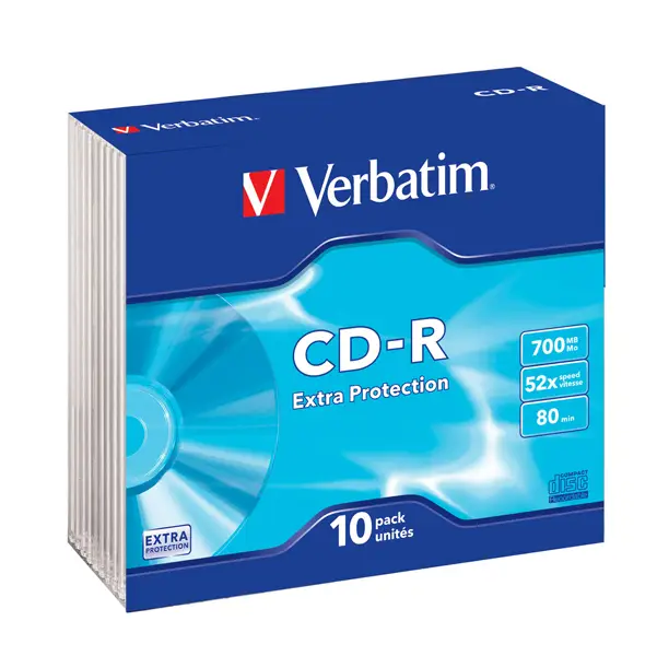 1x SCATOLA 10 CD-R DATALIFE SLIM CASE 52X 700MB EXTRA PROTECTION