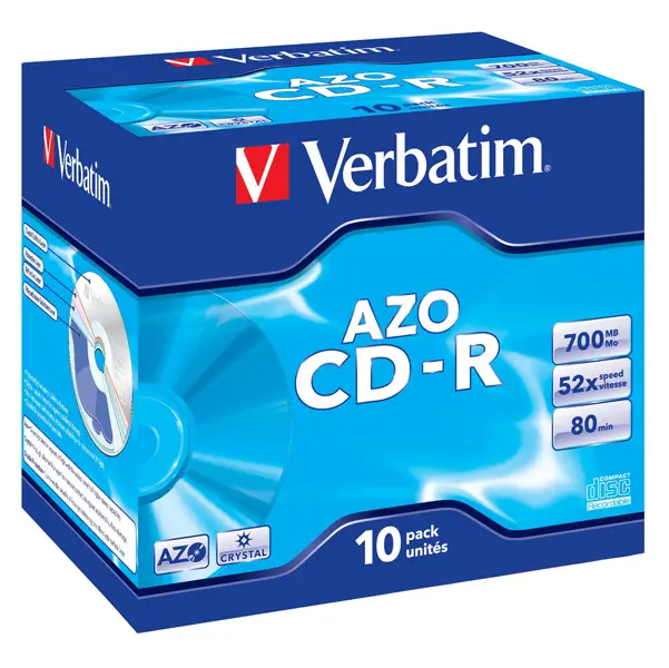1x SCATOLA 10 CD-R DATALIFEPLUS JEWEL CASE 1X-52X 700MB SERIGRAFATA CRYSTAL