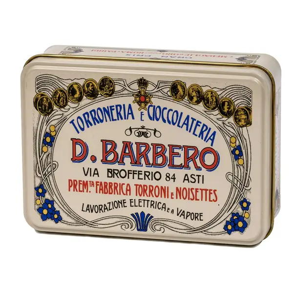 1x Scrigno regalo panna in metallo con tartufi misti 130gr Barbero