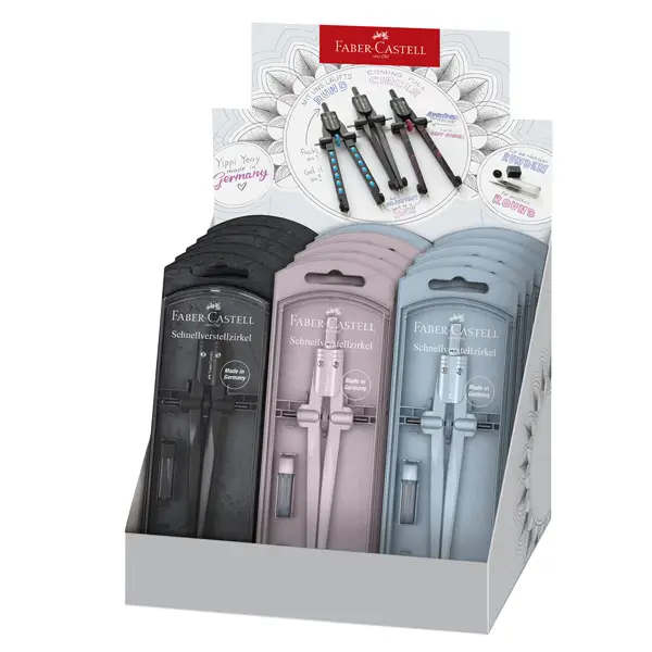 1x Expo 15 compassi quick Stream colori assortiti Faber Castell
